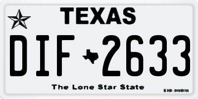 TX license plate DIF2633