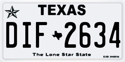 TX license plate DIF2634