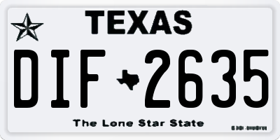 TX license plate DIF2635