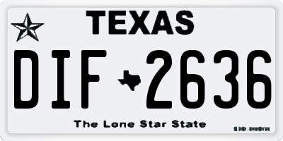 TX license plate DIF2636