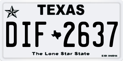 TX license plate DIF2637