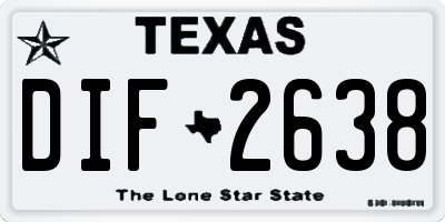 TX license plate DIF2638