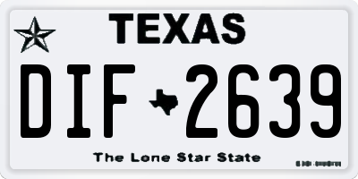 TX license plate DIF2639