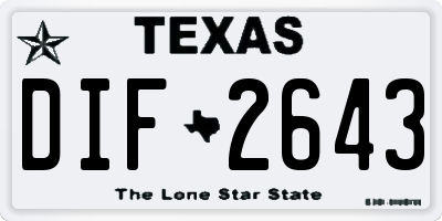 TX license plate DIF2643