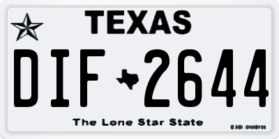 TX license plate DIF2644