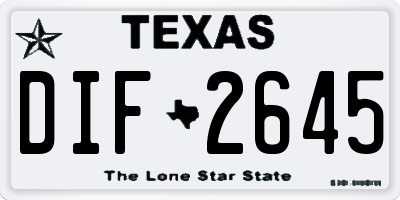 TX license plate DIF2645