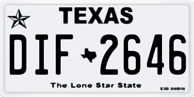 TX license plate DIF2646