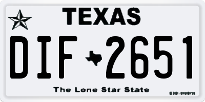 TX license plate DIF2651