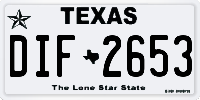 TX license plate DIF2653