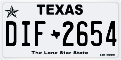 TX license plate DIF2654