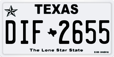 TX license plate DIF2655