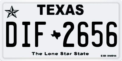 TX license plate DIF2656