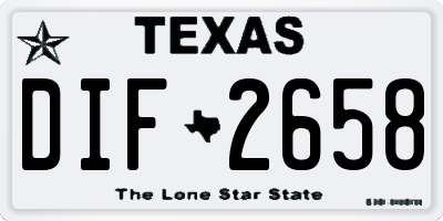 TX license plate DIF2658