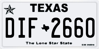 TX license plate DIF2660