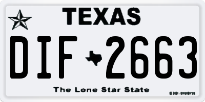 TX license plate DIF2663