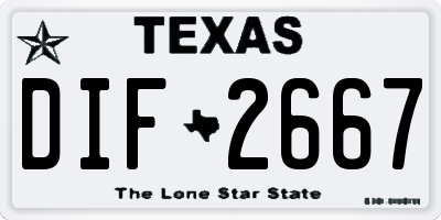 TX license plate DIF2667