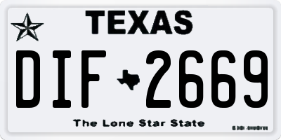 TX license plate DIF2669