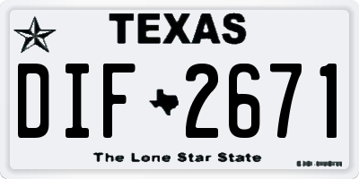 TX license plate DIF2671