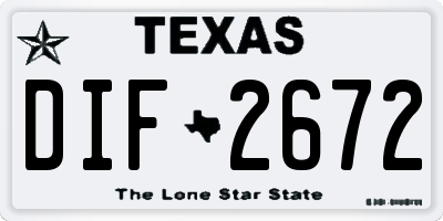 TX license plate DIF2672