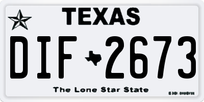 TX license plate DIF2673
