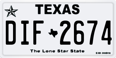 TX license plate DIF2674