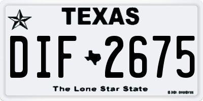 TX license plate DIF2675
