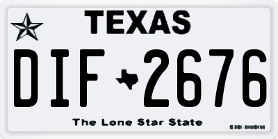 TX license plate DIF2676