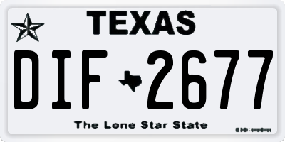 TX license plate DIF2677