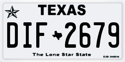 TX license plate DIF2679