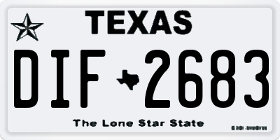 TX license plate DIF2683