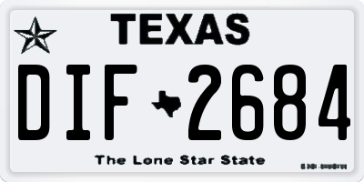 TX license plate DIF2684