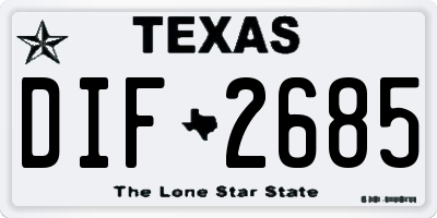 TX license plate DIF2685