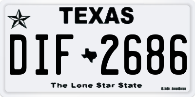 TX license plate DIF2686
