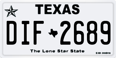 TX license plate DIF2689