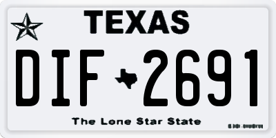 TX license plate DIF2691