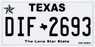 TX license plate DIF2693