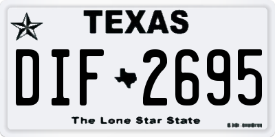 TX license plate DIF2695