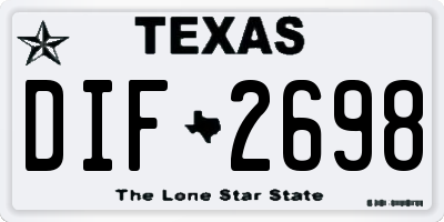 TX license plate DIF2698