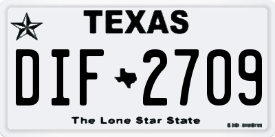 TX license plate DIF2709