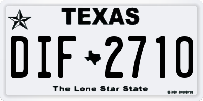 TX license plate DIF2710