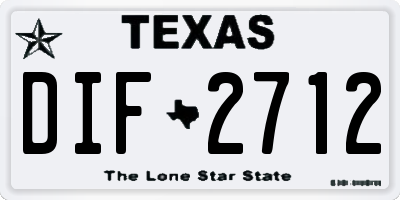 TX license plate DIF2712