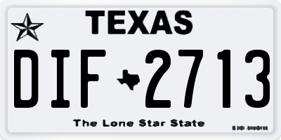 TX license plate DIF2713