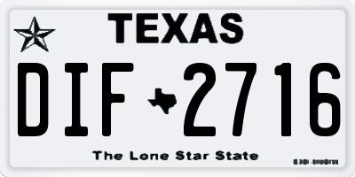 TX license plate DIF2716