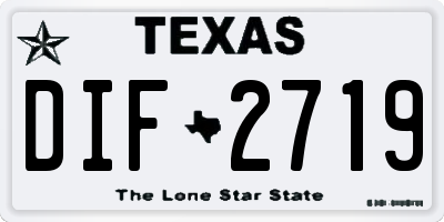 TX license plate DIF2719