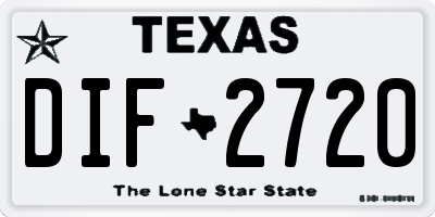 TX license plate DIF2720