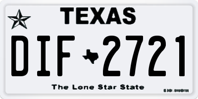 TX license plate DIF2721