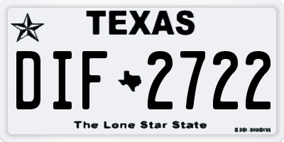 TX license plate DIF2722