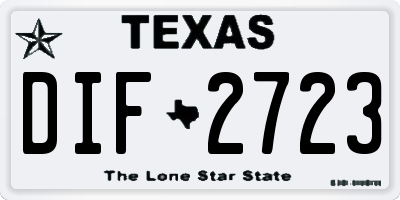 TX license plate DIF2723