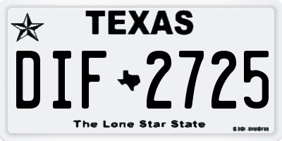 TX license plate DIF2725