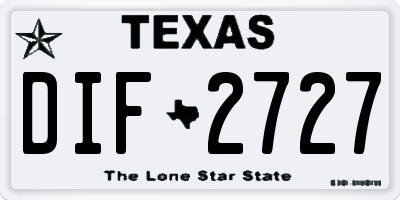 TX license plate DIF2727